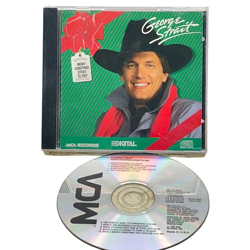 George Strait Merry Christmas Strait to You CD Country 1986 BMG Frosty Snowman
